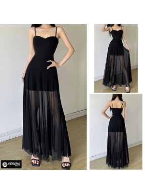 Vestito Donna Abito Lungo Mini Tulle Trasparente Woman Maxi Tulle Dress 110547